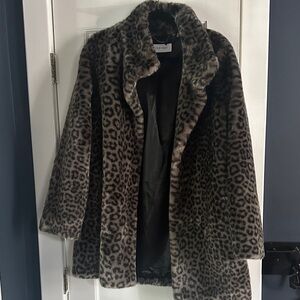 Calvin Klein Collection Leopard Print Teddy Jacket